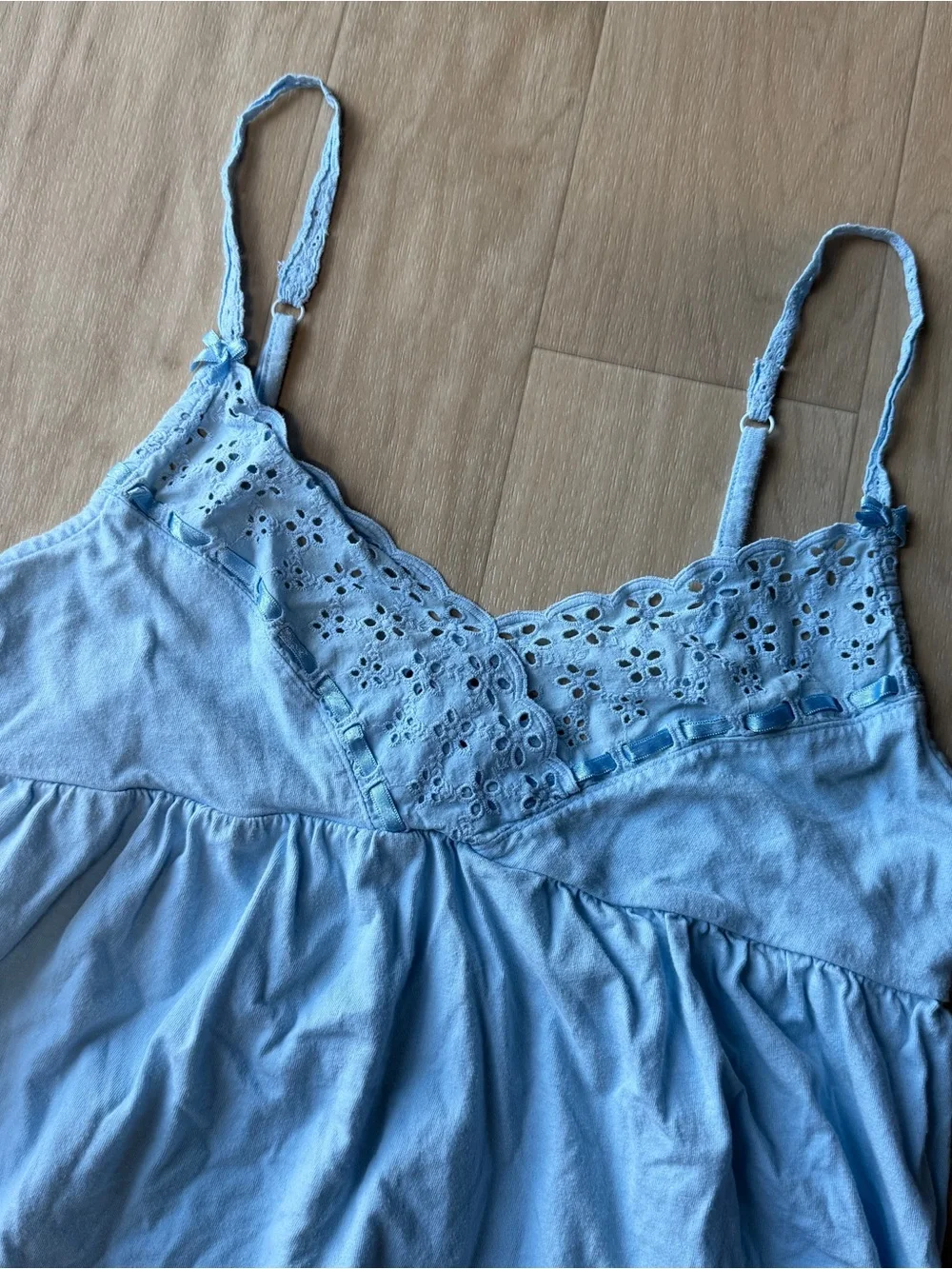 Vintage Victoria’s Secret August 2005 Baby Blue Babydoll Slip Size Medium